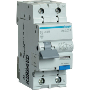 Дифференциальный автомат HAGER 1P+N 6kA C-40A 30 мА Тип AC, ширина 2М